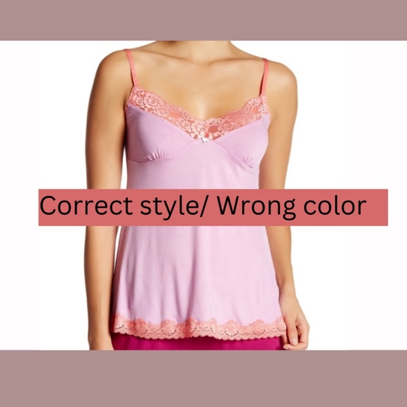 NEW PJ Salvage [ Medium ] Lace Trim Jersey‎ Camisole in Orange/Aqua Blue - Picture 2 of 12